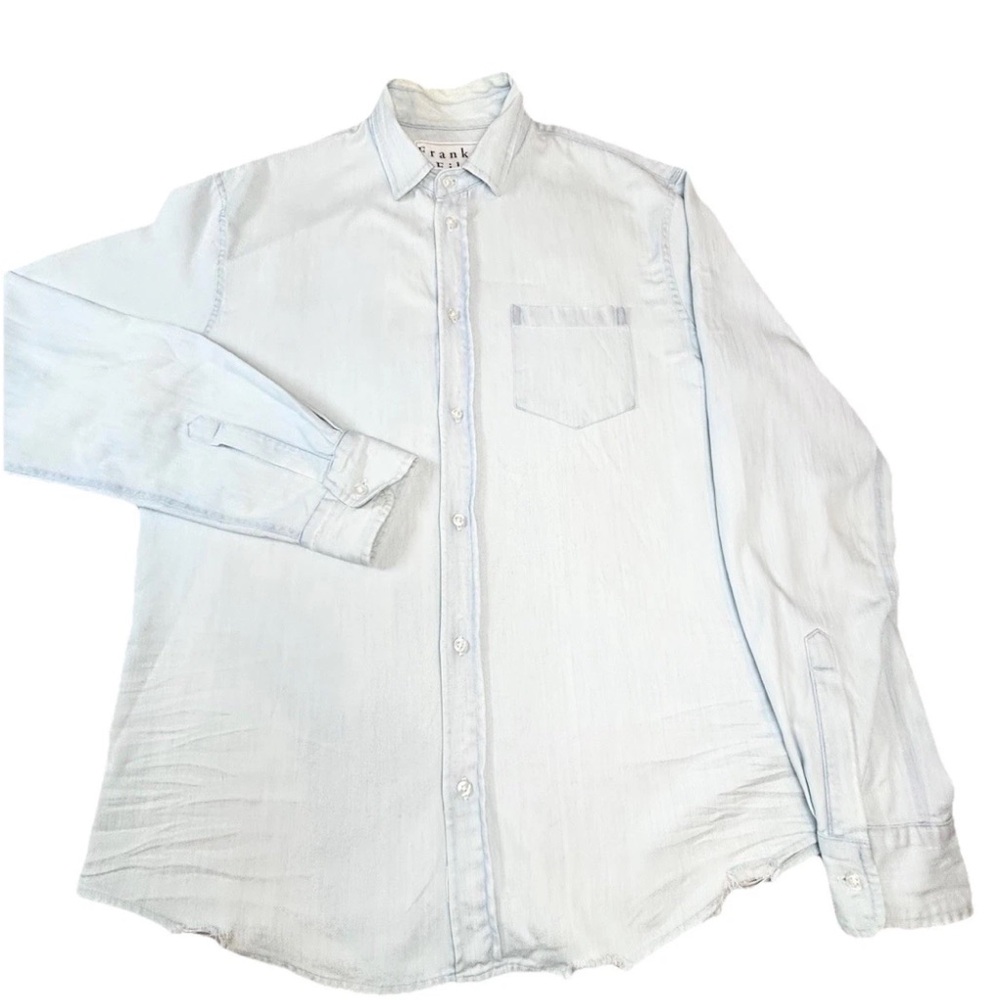 Frank & Eileen‎ Luke Shirt Chambray Button Up Men’s Small Blue - Picture 2 of 16